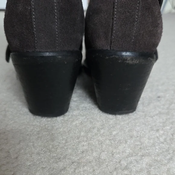 All Saints Dark Brown Ankle Boots with Buckle Detail - Picture 5 of 9